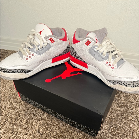 Nike White Grey and Red Kids Basketball Sneakers